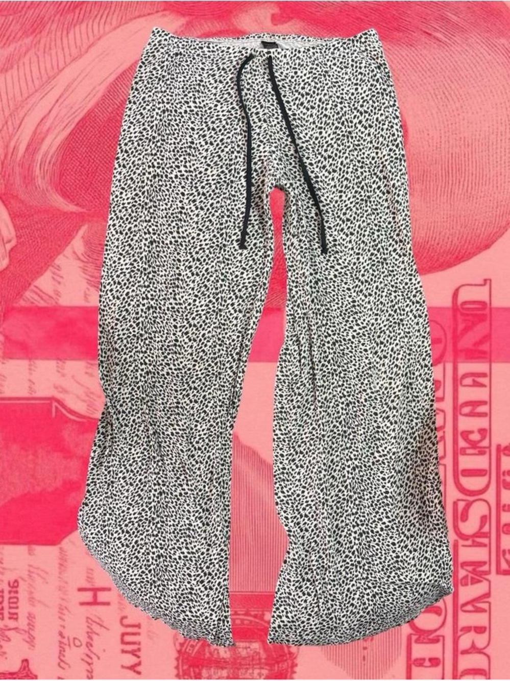 Victoria's Secret leopard print wide leg flare soft pajama pants size s